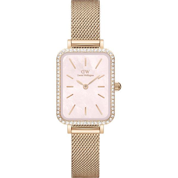 Daniel Wellington Quadro Lumine Bezel Melrose Pink MOP Rose Gold 20X26mm DW00100669 Wrist Watch