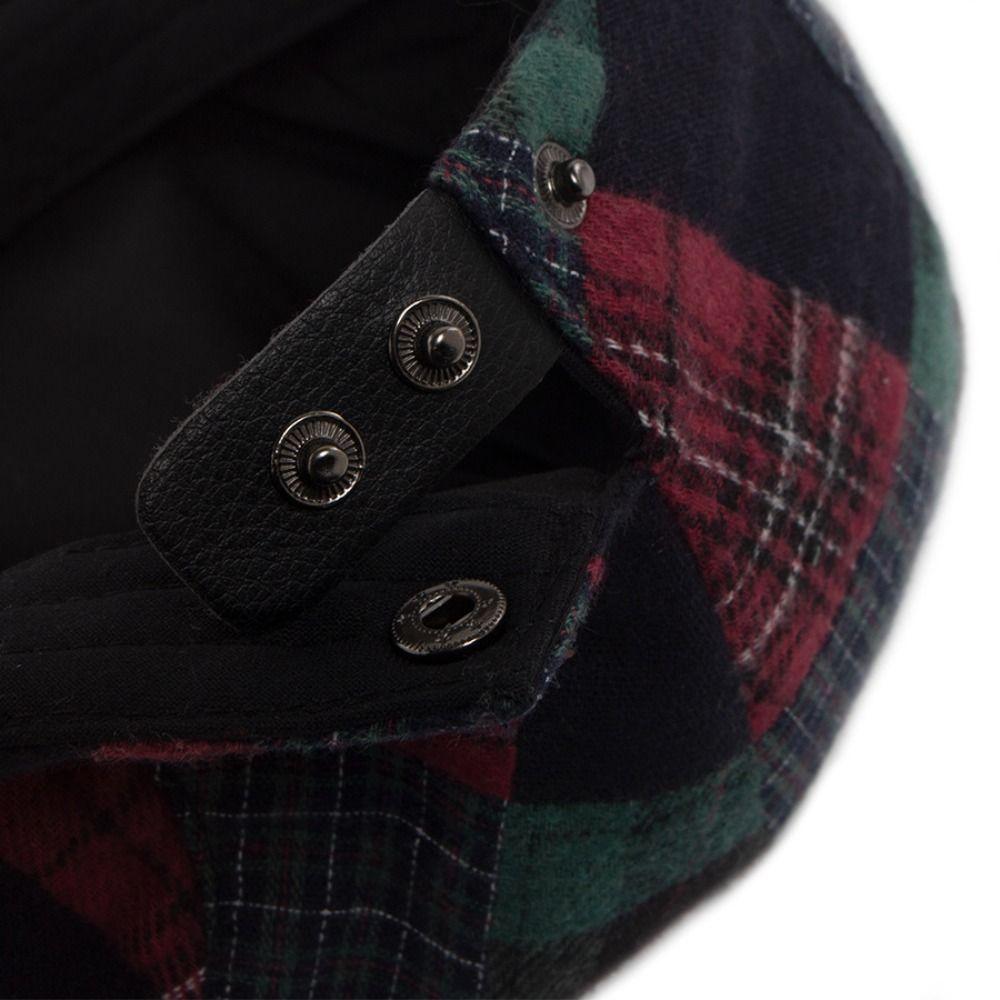 Fashion Big Plaid Patchwork Beret Retro Style Casual Style Flat Cap Hip Hop Design Newsboy Hat For Spring Autumn