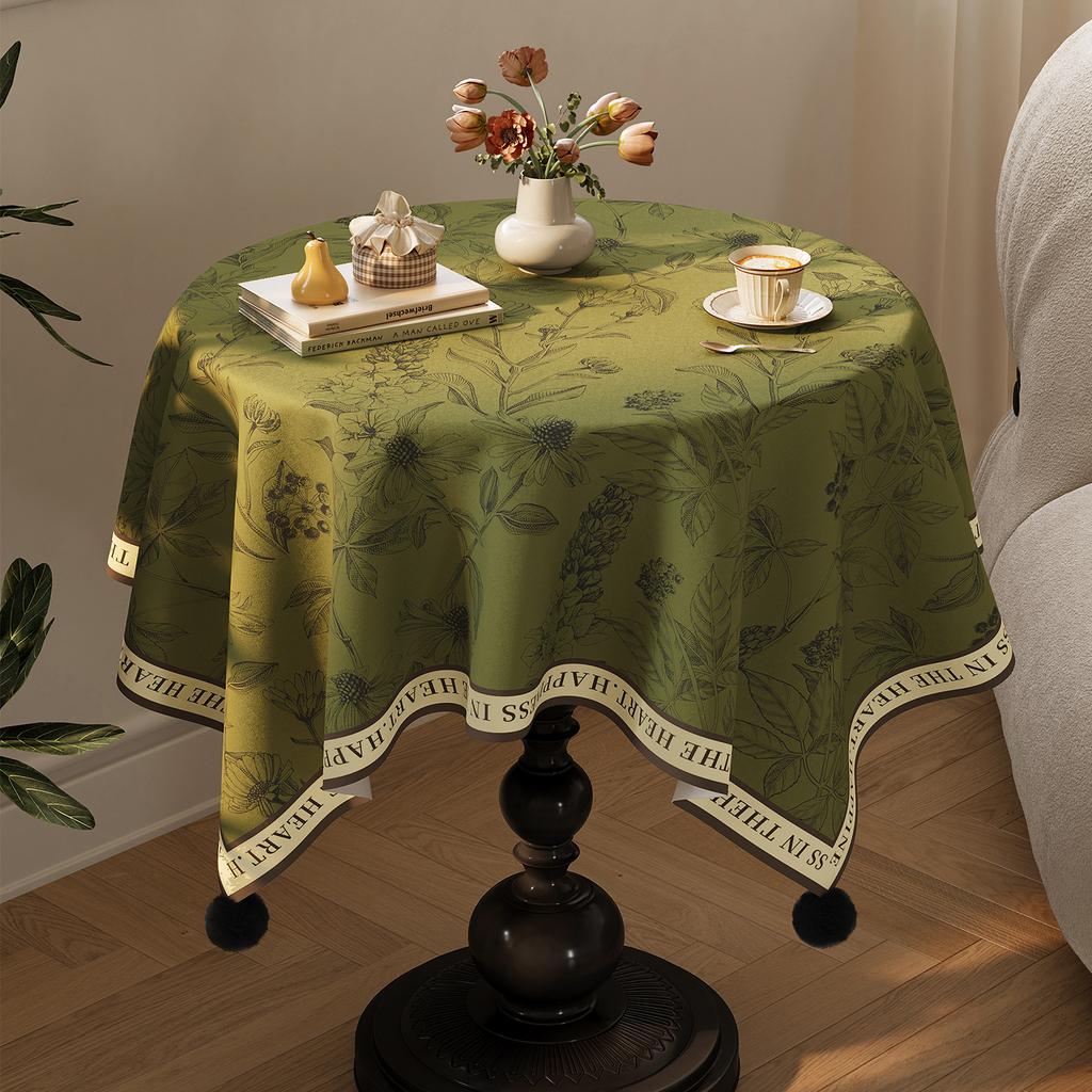 Средневековая круглая скатерть в французском ретро-стиле, легкая роскошь, ощущение высокого класса, круглая накидка на кофейный столик, создающая атмосферу