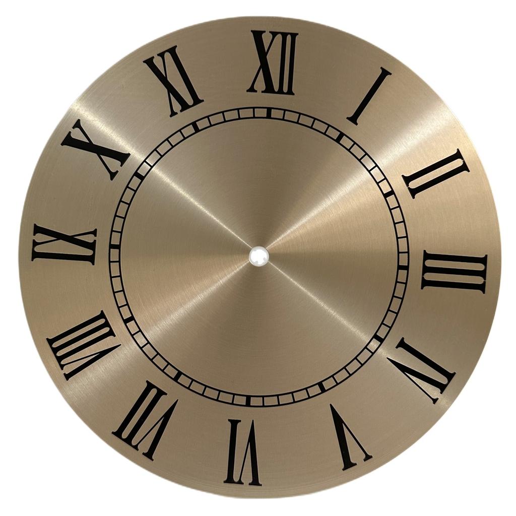 Алюминиевый циферблат часов DIY плоский профиль золотой фон снаружи 243MM
