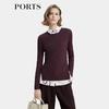PORTS Women's Simple Solid Ribbed Knit Sweater