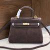 2025 And New Retro Sheepskin Utility Bag Real Leather Large Capacity Handbag Versatile All-Match Single Strap Crossbody Bag