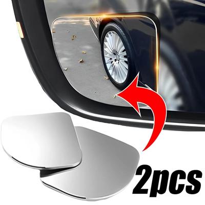 2 шт. Автомобильное зеркало с широким углом обзора, зеркало для слепых зон - регулируемое на 360°, HD безрамное, улучшает видимость заднего вида и уменьшает слепые зоны для безопасного вождения