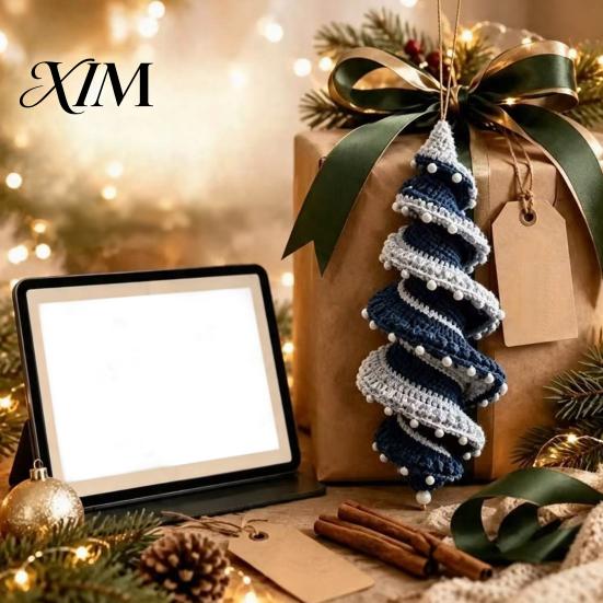 Handmade Gifts for Friends And Family Christmas Ornament Crochet Kit, DIY Spiral Tree Starter Xmas Holiday Craft Supplies Kit Home Decoration,