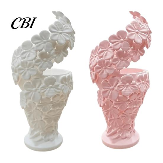 Luxury Home Ornament 2Pcs Floral Sculpture Vase, Modern Artistic Flower Holder with Matte Finish, Miniature Decorative Vase for Living Room