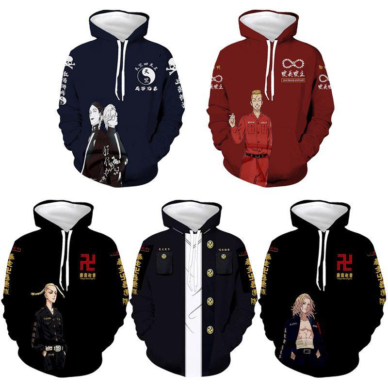 Яркое худи Tokyo Revengers с 3D-принтом, унисекс, повседневный модный пуловер