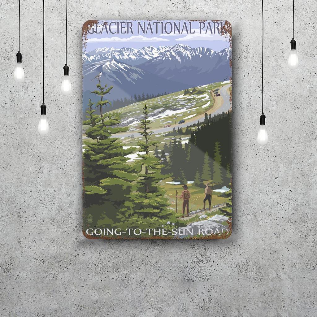 glacier national park Funny Bar Metal Sign Retro Plaque Vintage Sign Alcohol Drinker Pub Club Kitchen Wall Decoration
