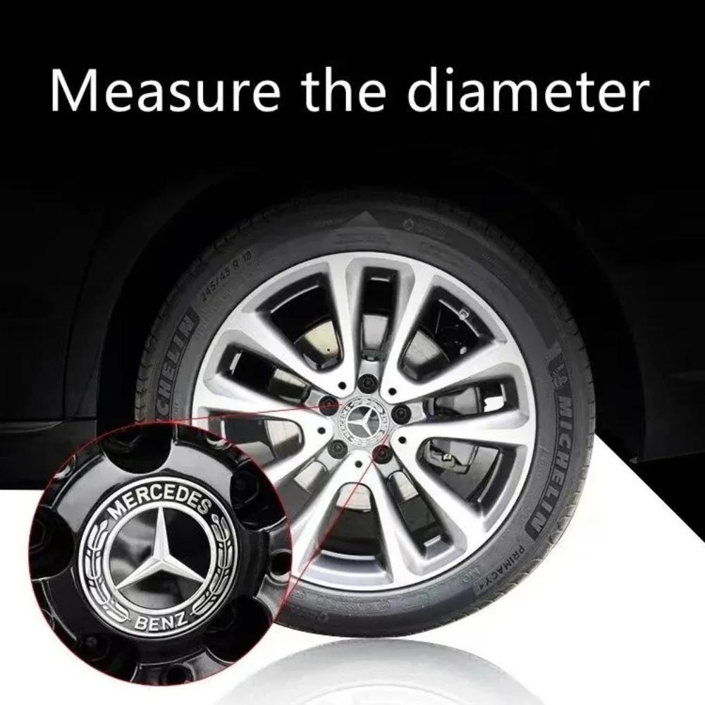 FOW5 Hot 2026 New For Benz 4PCS 75mm Car Wheel Center Cap Hub Covers Badge Accessories For Mercedes benz AMG C E S GLE CLC Class W204