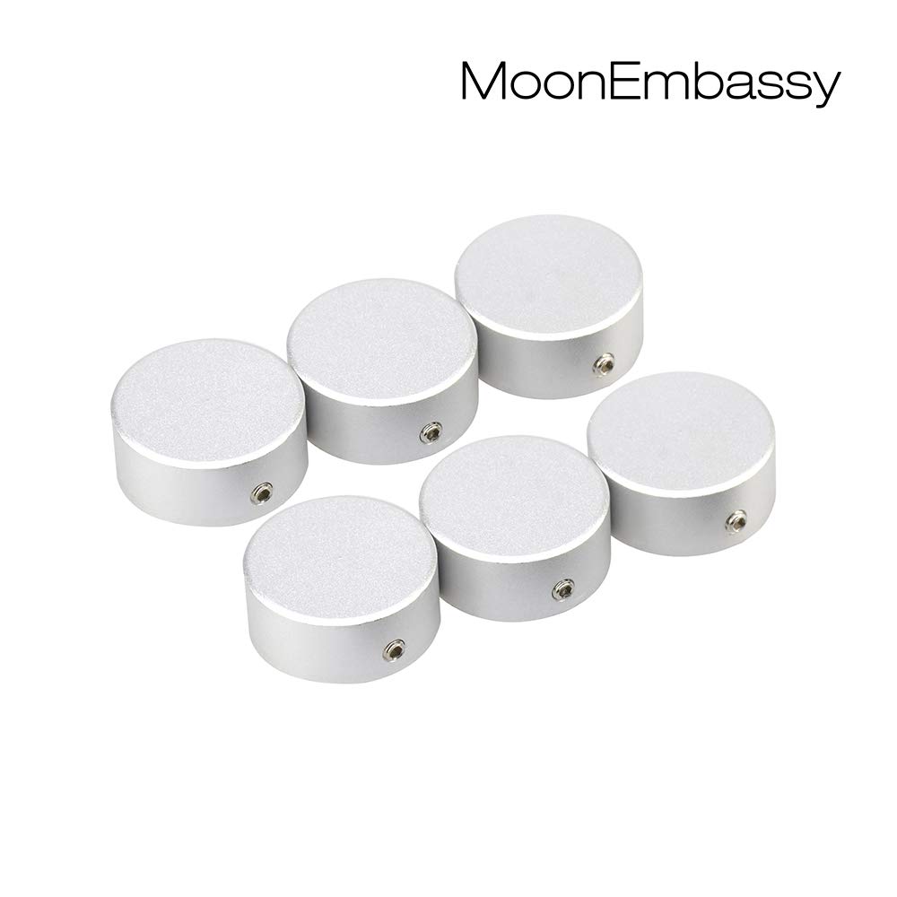 Generic Silver Footswitch Cap Set 6PCS with Screws