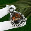 925 Silver Conglomerate Jasper Gemstone Engagement New Bezel Pendant Jewelry