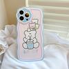 Zhitai Cartoon Bear iPhone Case: Fits iPhone 12 Pro Max, 13 Pro, 14 – Flower Hole Wave Design.