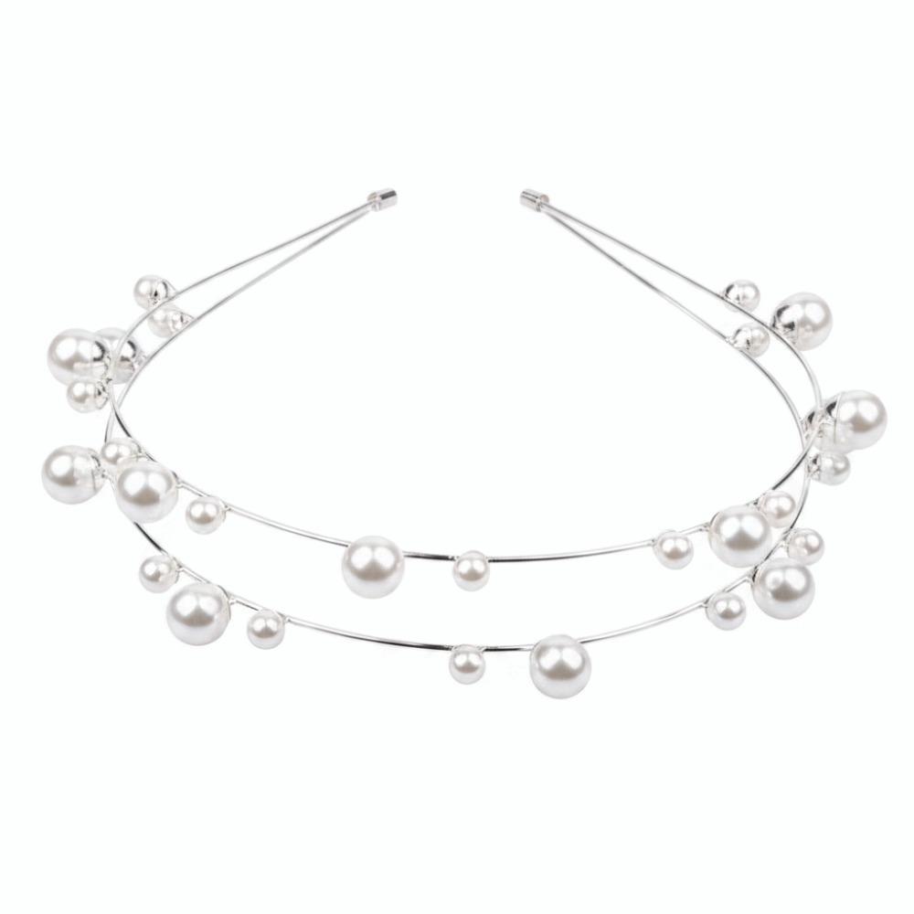 Natural Pearl Pearl Hair Band Double Layered Pearl Headband Versatile Bridal Hair Crown For Girls