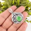 Green Cat's Eye Gemstone Pendant , 925 Solid Sterling Silver Pendant Jewelry, Handmade Spiritual Jewelry For Wedding Gift