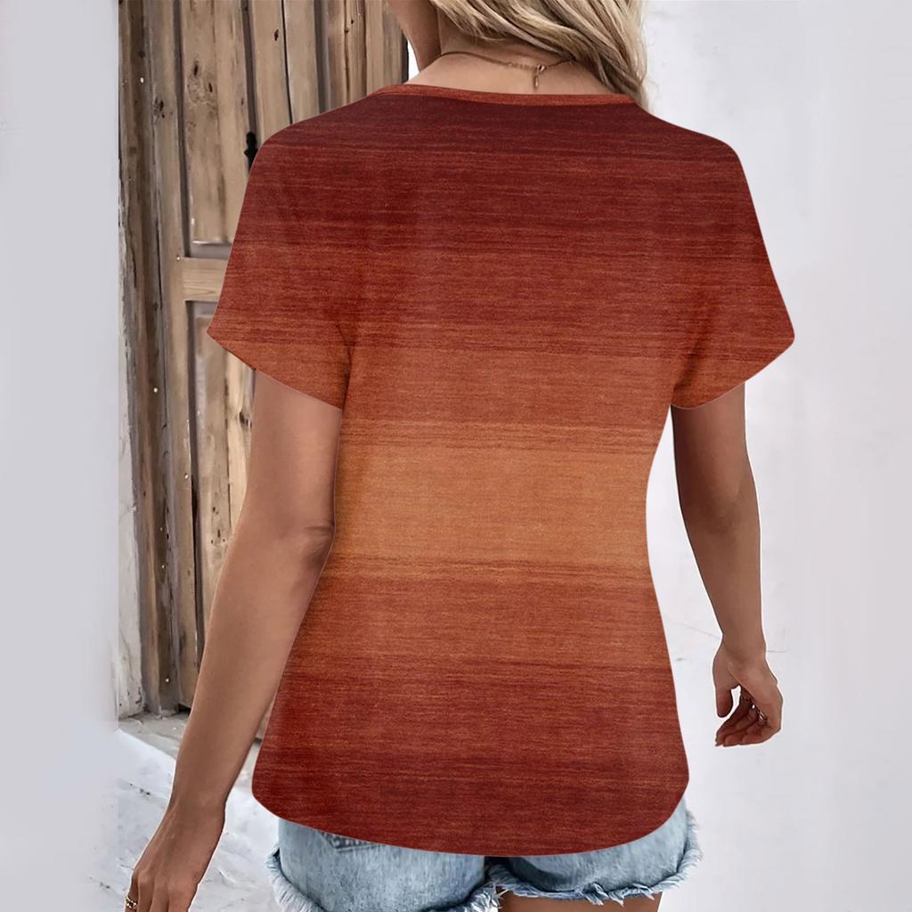 Summer Tops For Women Pattern For Women V-Neck Short Sleeve Comfy Womens Tops Oversized Tshirts