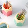2 Pcs Pencil Head Shape Pen Holder Desktop Pen Storage Box Multi-functional Makeup Brush Organizer for Classroom Home Office Supplies