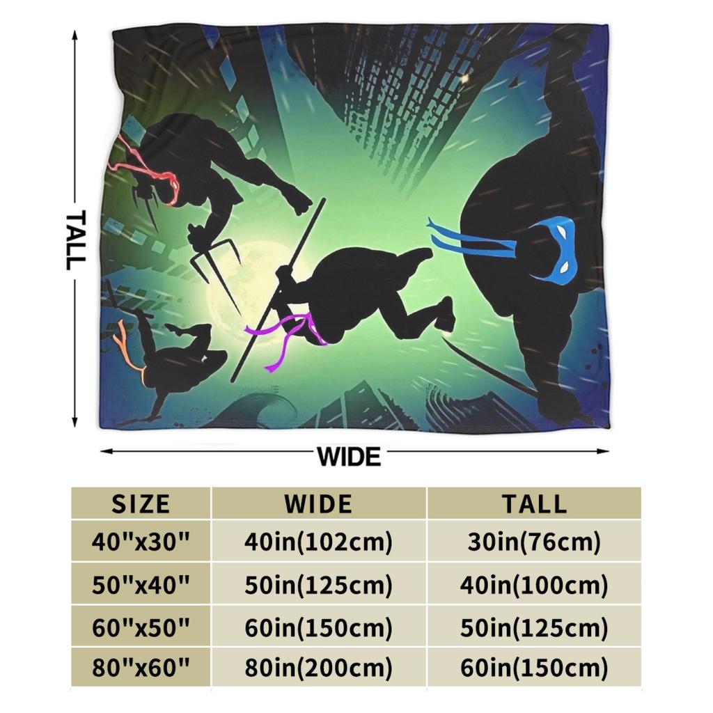 TMNT Game  Blanket Quality Warm  Bedding Throws Winter Airplane Travel Couch Chair Funny Bedspread