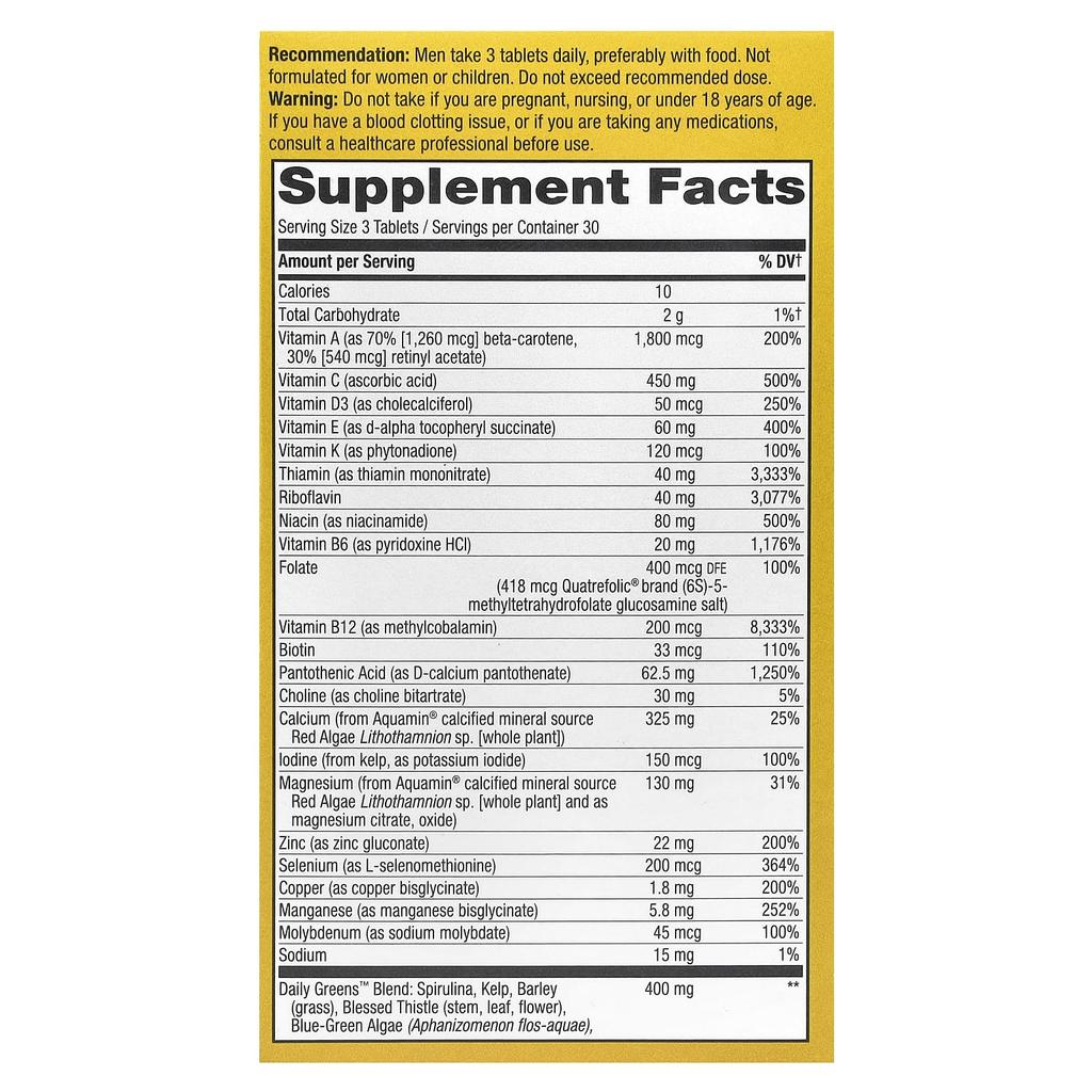 Nature'S Way, Alive!® Max3 Strength, Men's Complete Multivitamin, 90 Tablets