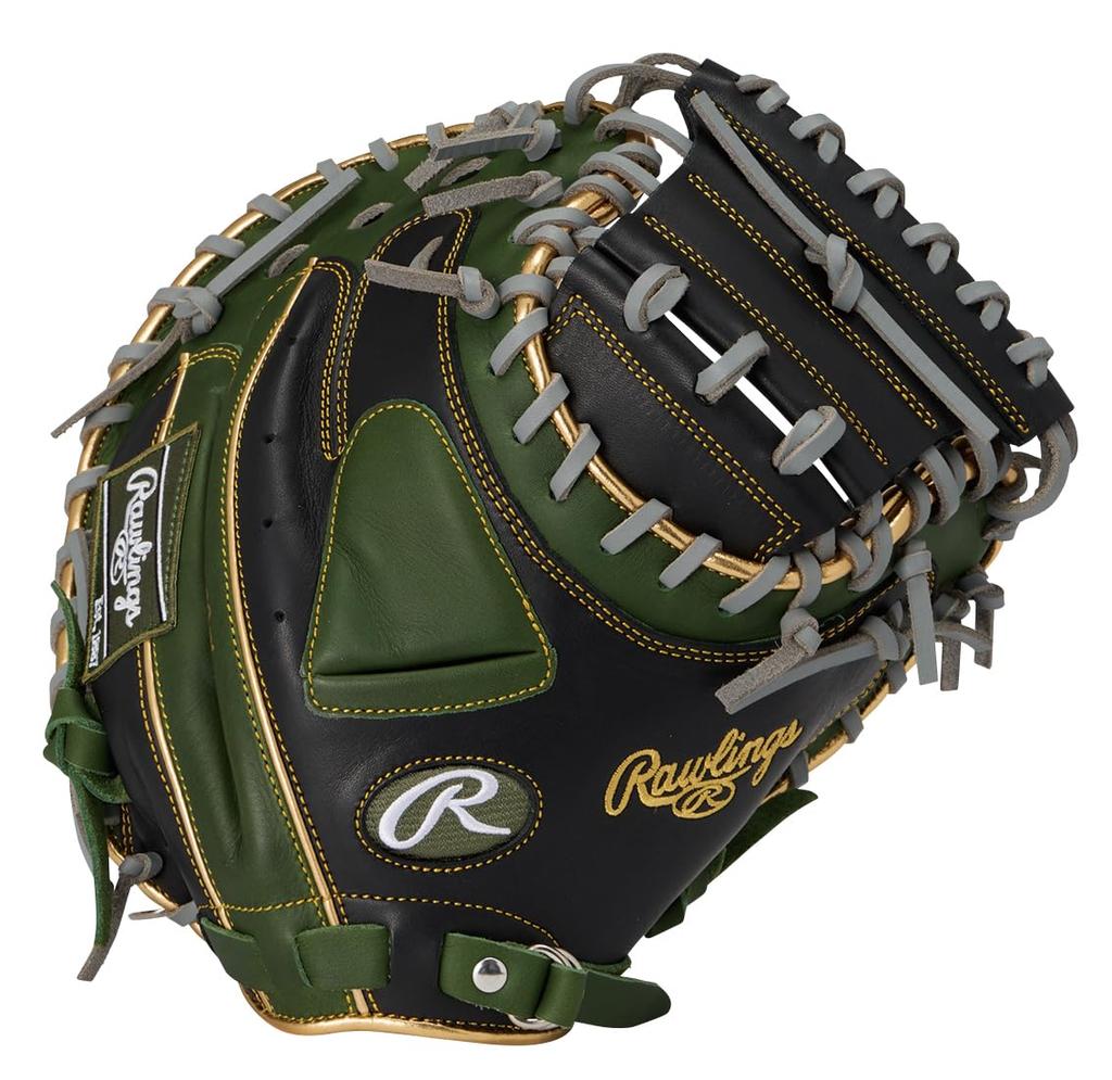 Rawlings HYPER TECH COLOR SYNC Soft Baseball Glove for 33 Throw Catchers, GR6HTC2AF, Black/ML Green, inches, Right-Handed