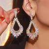 Модные высококачественные роскошные длинные серьги с кристаллами, персонализированные преувеличенные женские серьги, 1 пара