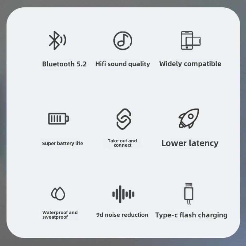 Выдвижной отсек для зарядки Беспроводная сенсорная Bluetooth-гарнитура TWS5.2