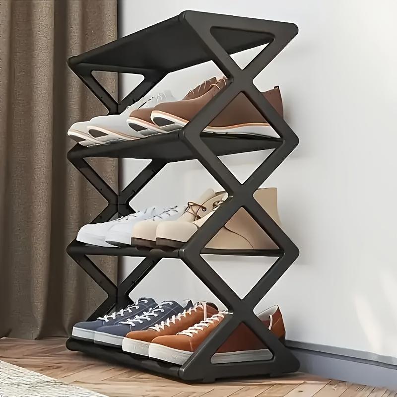 1pc X-Shaped Shoe Rack - Space-Saving Multi-Layer Storage Organizer, Easy Assembly Durable Plastic & Metal Frame for Entryway