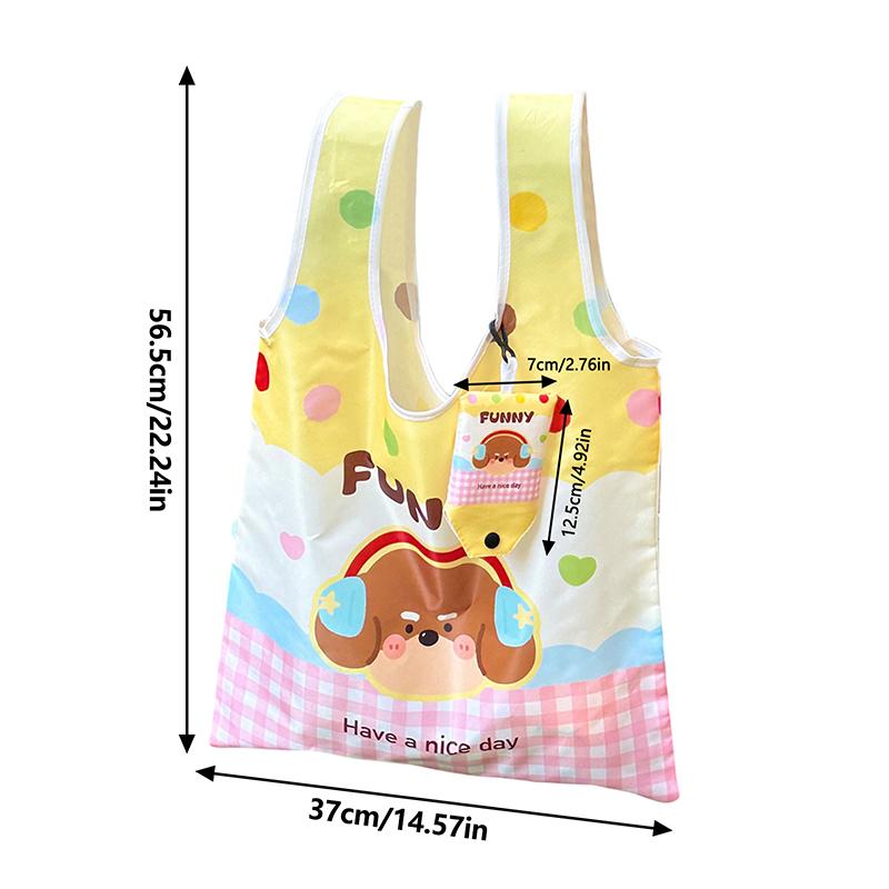 Милая мультяшная сумочка Портативная Новинка Многоразовая хозяйственная сумка Складная сумка-тоут Мешочек Большая вместимость Сумки через плечо Подарок для девочек
