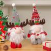2025 Christmas Faceless Old Man with Deer Antlers Holiday Christmas Rudolph Doll Figurine Window Ornament for Bedroom Table