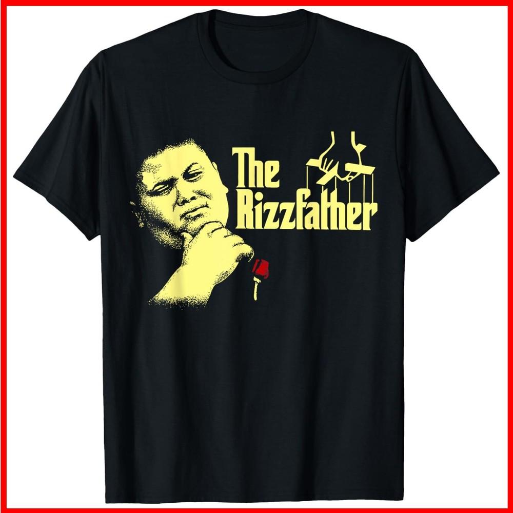 Смешная черная хлопковая футболка с мемом The Rizzler Godfather для мужчин и женщин