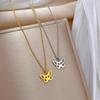 Titanium Steel Empty Butterfly Personality Minimalist Wind Furnace Real Gold Necklace Female Collarbone Chain With
