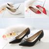 Fashion OL Style Leather Pumps Women Solid Shoes Low Thin Heels Single Shoes 5cm High Heels Ladies Office Work Dress Wedges Pumps