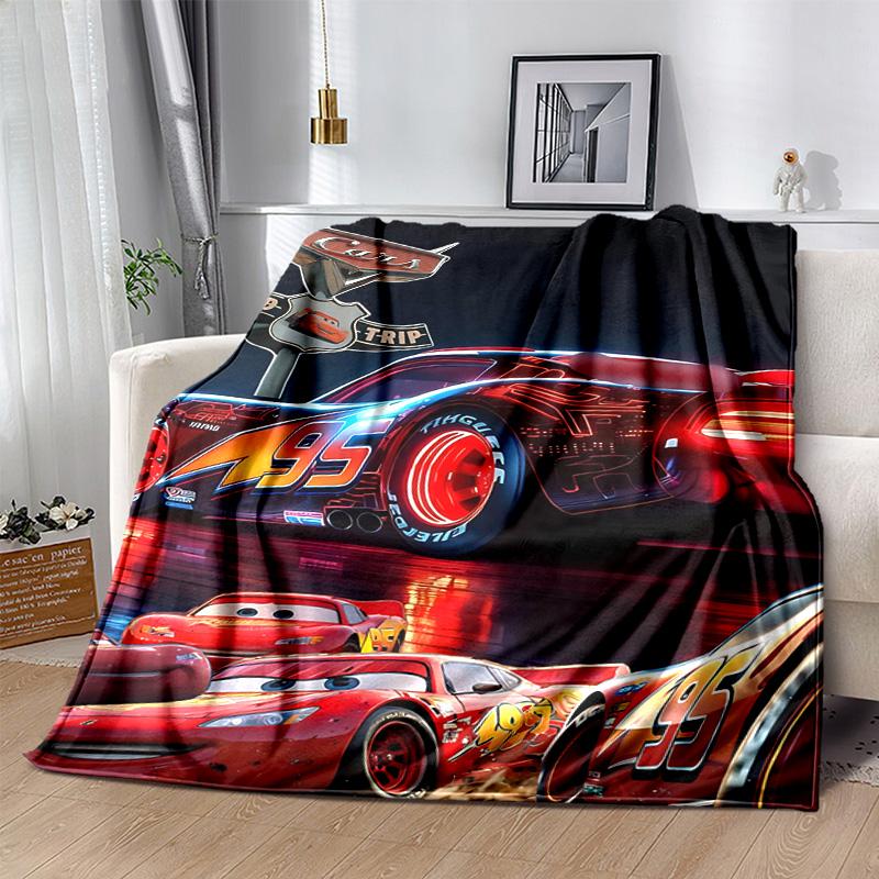 1pc Mcqueens Adventure Flannel Blanket Soft Warm Throw Blanket for Bedroom Living Room Bed Travel Camping Picnic Gift. M730067