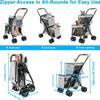 Double Pet Stroller for Small/Medium  Dogs/Cats with Double Layer Cabin One-Hand Folding Dog Travel Carriage Pet Stroller