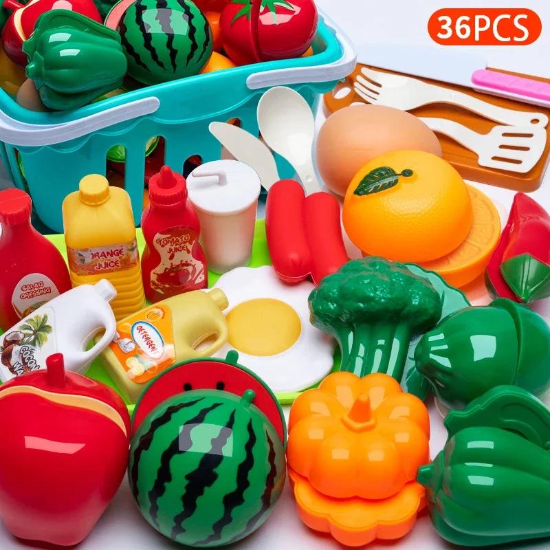 Разрезание игрушечной еды для детей, кухонные игрушки, ролевая игра, фрукты, овощи, пицца, торт, аксессуары, раннее образование, для игрушки для девочки