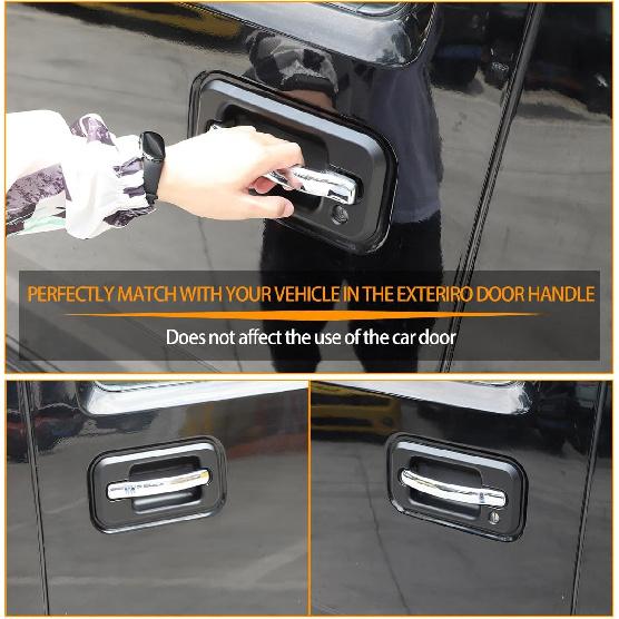 Fit for Hummer H2 2003-2009 Door Handle Cover, ABS Exterior Door Handle Protector Trim Frame Cover, 4PCS (Matte Black)