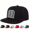 Unisex Letter M Embroidery Adjustable Designer Baseball Hat Flat Top Hip Hop Caps Spring Autumn Outdoor Leisure Hats Travel Accessories for Women Men