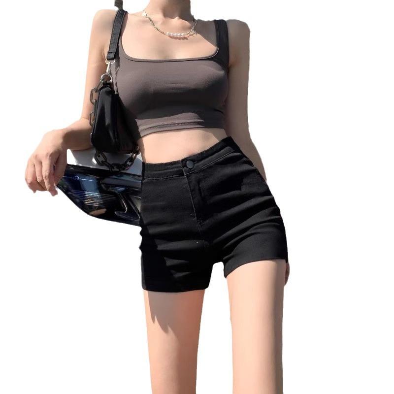 Джинсовые шорты женские A-word брюки обтягивающие летние с высокой талией тонкие Spice Girl Wind Outside Wear прямые эластичные брюки