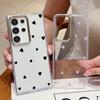 Cute Little Love Hearts Print Transparent Phone Case For Samsung S24 FE S23 Ultra A55 A54 A35 A34 A14 Lens Protection Clear Soft TPU Shockproof Cover
