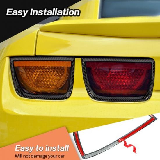 4pc Carbon Fiber Rear Taillight Lamp Decor Cover Trim For Chevy Camaro 2010-2013