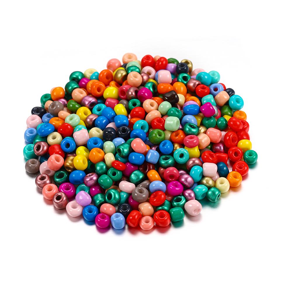 300/600Pcs 3/4mm Charm Glass Beads Czech Seed Beads Small Round Loose Beads for DIY Jewelry Making Earrings Bracelet Wholesale