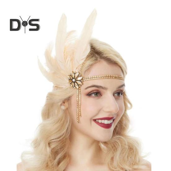 Комплект украшений 1920-х годов, повязка на голову, перчатки, серьги, сверкающие серьги, головной убор с пайетками, бусины, аксессуары для ролевых игр