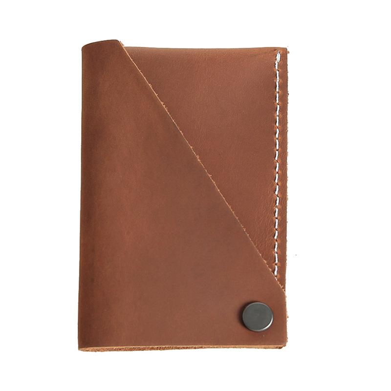 Дизайнерский минималистский кожаный держатель карт для мужчин, винтажный чехол для карт, тонкий кошелек для карт