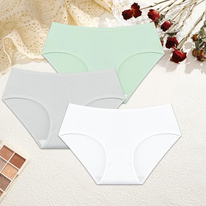 FINETOO 3Pcs Women's Cotton Underwear Panty Cute Sexy Panties Female Seamless Underpants Panty Intimates Women Lingerie M-XL