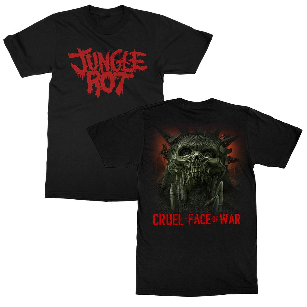Logo Jungle Rot Cruel Face of War Band T-Shirt 100% Cotton Graphic Tee Men Women Summer Streetwear Top