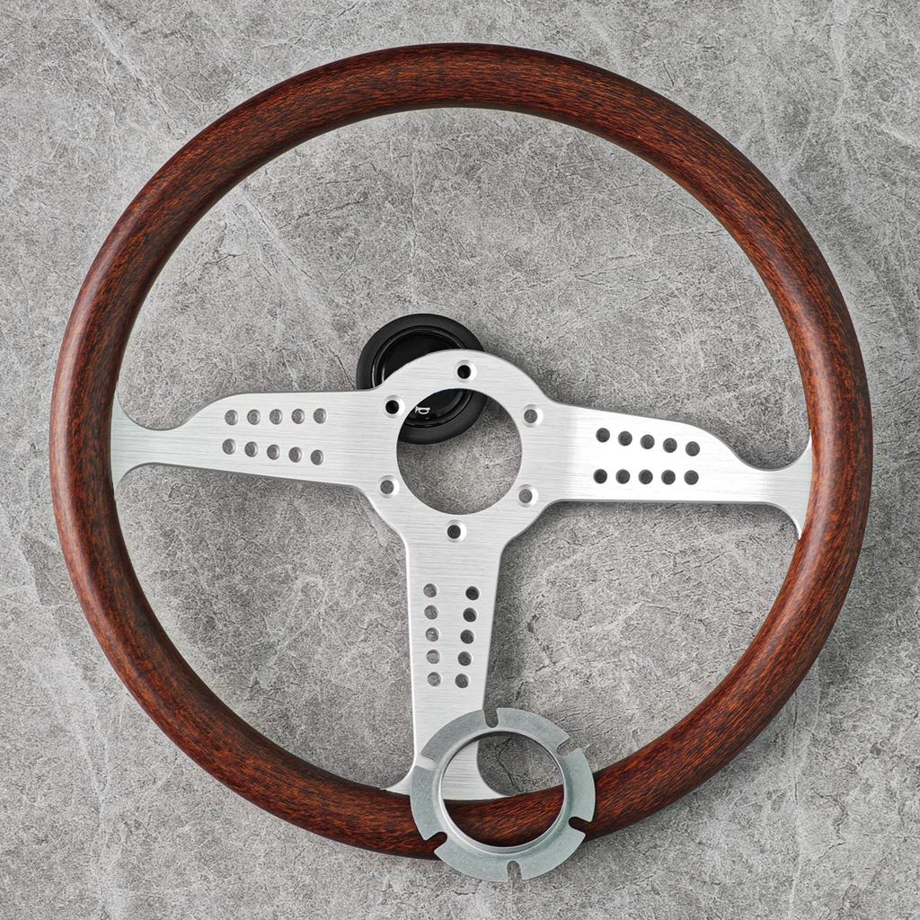 14Inch GRAND PRIX JDM Classic Wood Steering Wheel Universal ABS Racing Sport Steering Wheel Car Accessories