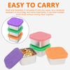 4Pcs Stainless Steel Snack Salad Box with Silicone Lid 2/6oz Leakproof Portable Stackable Sauce Container Dressing Food Storage