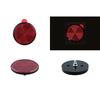 JET INOUE Светоотражатель, Круглый, 2,4 дюйма (60 мм) с E-маркировкой, тип крепления на винтах, красный, черное основание