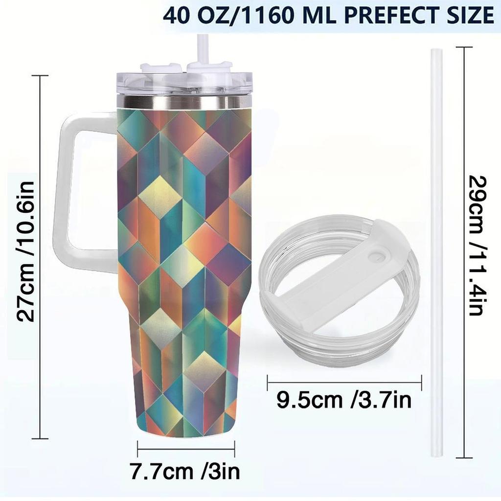 40oz Handled Blank Vacuum Tumbler Drop Shipping Heat Press Drink Cup for Football Team Custom Promo Gift Bulk
