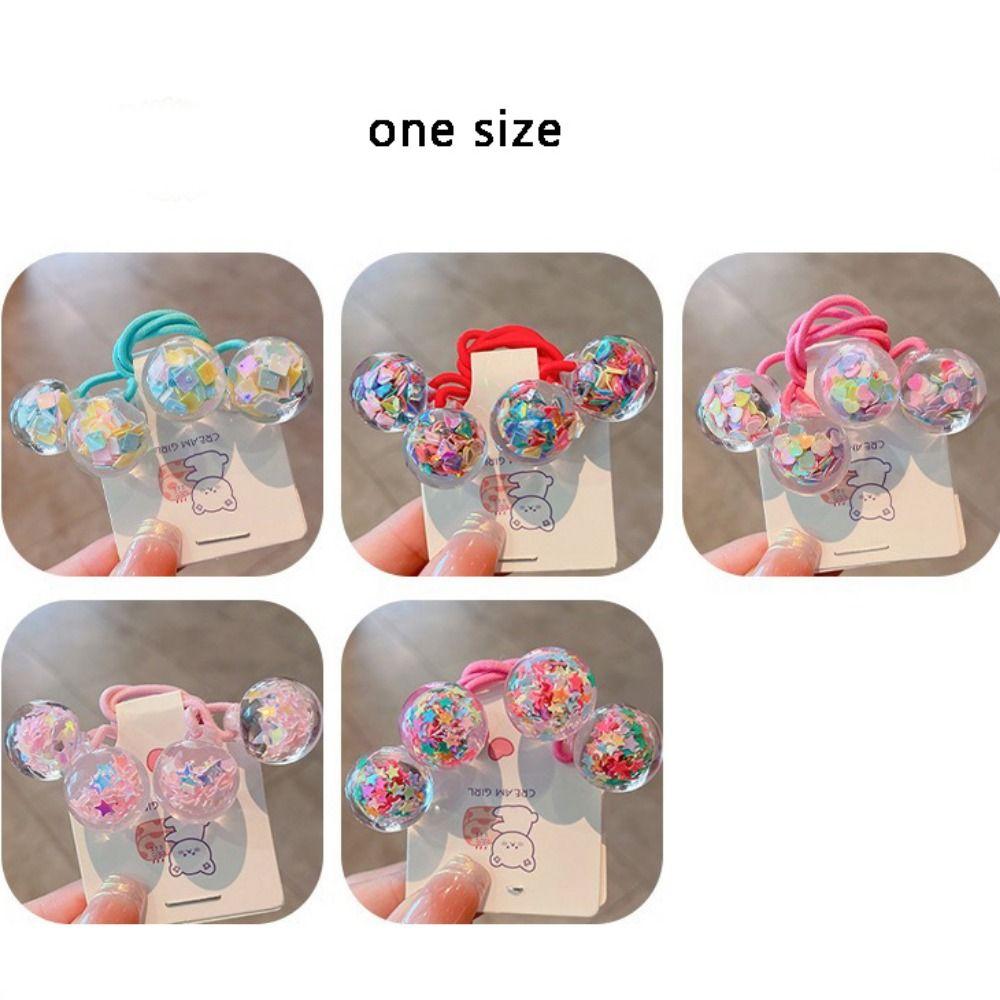 Tie Princess Rubber Band Tie Sequins Princess Hair Rope Cute Floral Hair Bands  for Children