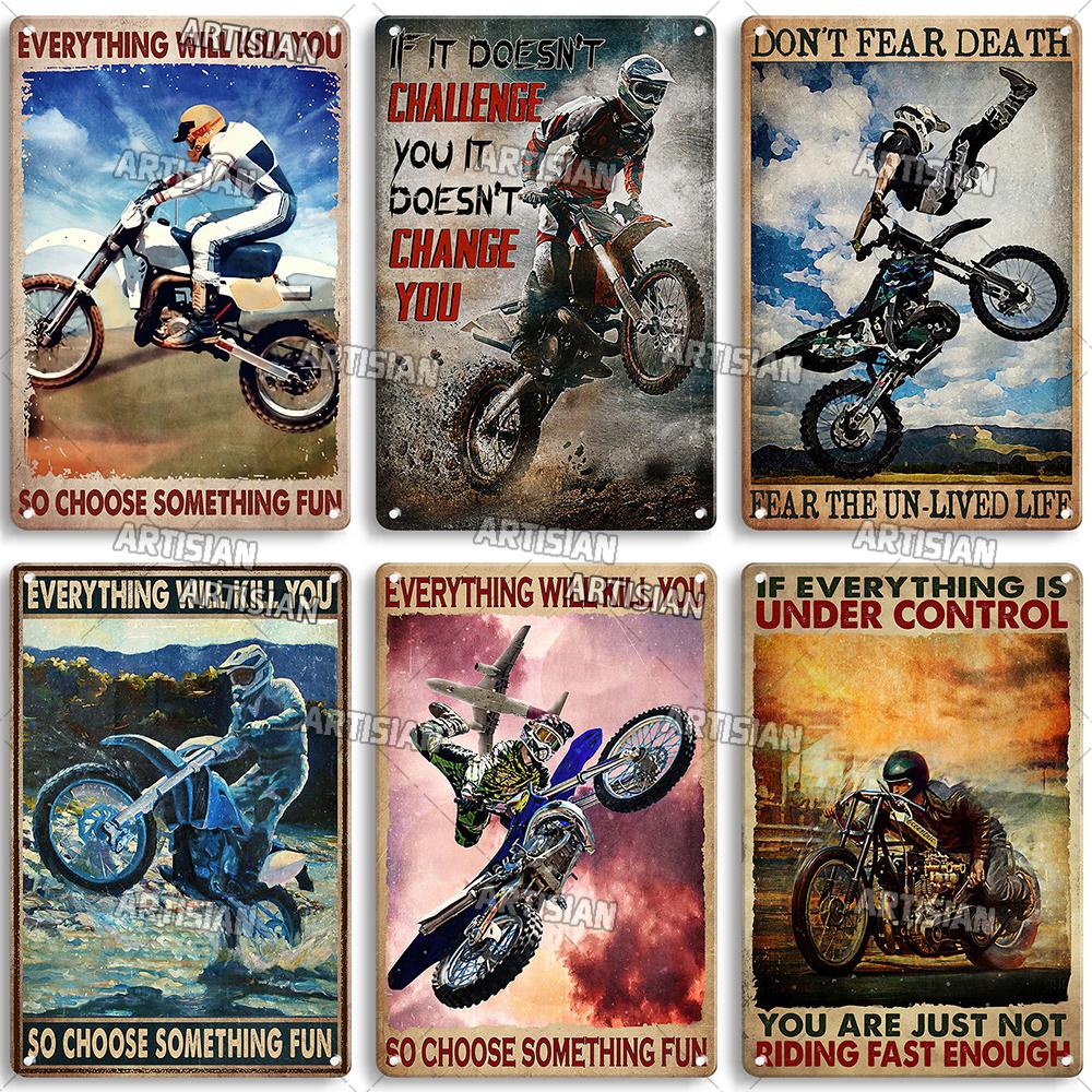 Retro Motorcycle Metal Tin Sign Classic Metal Plaque Man Cave Garage Wall Decorative Rusty Metal Sign Industrial Decor