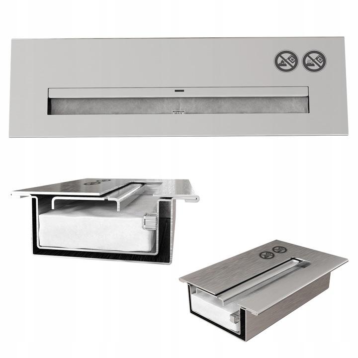 Bioethanol Fireplace 700 TÜV Left-sided with Decorative Stones Set